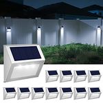 Solar Deck Lights, Super Bright LED Walkway Light Stainless Steel Waterproof Outdoor Security Lamps for Patio Stairs Garden Pathway-12Pack