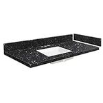 Transolid VT25x22-1KU-4L-A-W-8 25 in. D Quartz Vanity Top with 8 in. Widespread and Rectangular Undermount Sink, Interlude