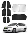 Canvcle Sunshades for Chrysler Pacifica 2017-2024 2025 Accessories Windshield Sun Shade Side Rear Window Shade Cover Sun Visor Shield Privacy Protection Keep Vehicle Cool Black 8PCS