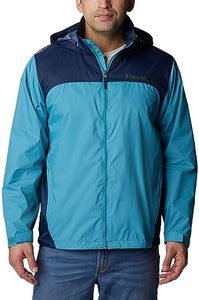 Columbia Mens Classic Rain Jacket, Shasta/Collegiate Navy, Large US