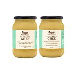 Courtyard Farms Goat Milk Ghee - 100% Natural Grass Fed 1000 ml Glass Bottle (500ml Pack of 2)