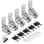 5 Pack Tool Box Lock with Keys, 5/8" Cabinet Lock Cam Lock Keyed Alike, Toolbox Lock Replacement for Mailbox RV Storage Door with Manual, Zinc Alloy (5Pack，5/8 Inch)