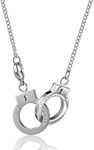 Stainless Steel Statement Handcuff Necklace For Men/Punk Rock Vintage 24 Inch Chain/Women Men Cool Jewelry, Stainless Steel, No Gemstone