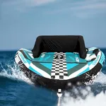 SereneLife Heavy-Duty Inflatable Towable Booster Tube - Two Person Water Tube Boating Float Tow Raft