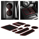 CupHolderHero fits Chevy Camaro Accessories 2010-2024 Premium Custom Interior Non-Slip Anti Dust Cup Holder Inserts, Center Console Liner Mats, Door Pocket Liners 8pc Set (Red Trim)