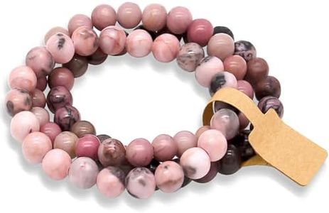 Ronglry 3Pcs Natural Stone Bracelet for Women Men Healing Crystal Chip Bead Bracelets Spiritual Amethyst Rose Quartz Chakra Bracelets Set Anxiety Reiki Energy Power Healing Crystals Jewelry, Stretch,