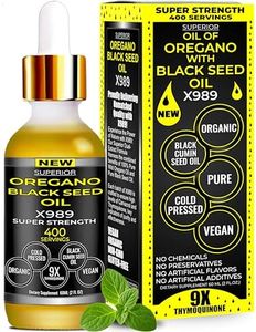 Oil Of Oregano With Black Seed Oil - 400 Servings, 2 in 1 Wild Oregano Oil with Black Seed Oil Drops, Organic Supplement, Alternative to Oregano and Black Seed oil Gel Capsules, Non-GMO, Vegan
