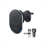 Anker Prime MagSafe Car Mount Charger, Qi2 25W Certified Wireless Car Charger with TEC Cooling, Strong Magnets, Air Vent Mount for iPhone 17-12 Series (Check Vent Compatibility, Includes 60W Adapter)