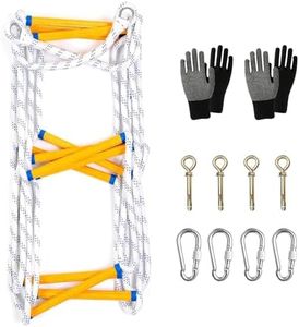 Escalera de Cuerda de Escape en Caso de Incendio, Escalera de Cuerda de Rescate de Escalada portátil de Seguridad de Emergencia, Cuerda de Seguridad, para Ventana barandilla balcón Adulto (10m)