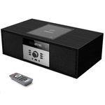 WISCENT Bluetooth Vintage Style Retro Look Micro Audio Streaming CD Player System,with Bluetooth,USB Port,FM Stereo,AUX Input,Remote Control,CD Players for Home (Black)