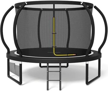 Devoko Trampolin Outdoor Ø 228/305/366/427 cm, GS-Zertifikat, Kindertrampolin Gartentrampolin mit Sicherheitsnetz, Rundes Riesentrampolin mit Leiter und Schuhbeutel