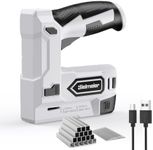 Bielmeier Electric Staple Gun, 2 in 1 Lithium-ion Electric Stapler, 4V Cordless Brad Nailer Kit with Staples Nails, USB Charger, Power Tacker for Upholstery, Material Repair, Carpentry, DIY
