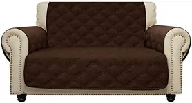 CHHKON Loveseat Cover 100% Waterproof Non-Slip Quilted Furniture Protector Sofa Cover for Pets for Leather Couch