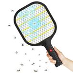 Fly Zapper, Electric Fly Zapper Racket Battery Operated Fly Catcher Mosquito Swatter Fly Killer Racket Insect Killer for Indoor and Outdoor Pest Control Over 35cm Long