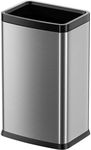 LEASYLIFE 25L/6GALSquare Silver Garbage Can,Tall Kitchen Garbage Can,Silver Tall Trash can for Bathroom,Tall Stainless Steel dusbin for Commercial,Detached House