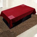 Kuber Industries Exclusive Table Cloth|Cotton Center Table cover|Finest Cotton & Washable|Indoor and Outdoor Use 60 x 40 (Maroon)