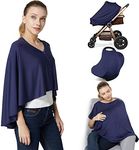 Nursing Cover & Baby Nursing Poncho,Multi Use Breastfeeding Cover for CarSeat Canopy, High Seat Cover, Stroller Cover, Shopping Cart Cover,Nursing Scarf for Boy and Girl by Kefee Kol (Blue)