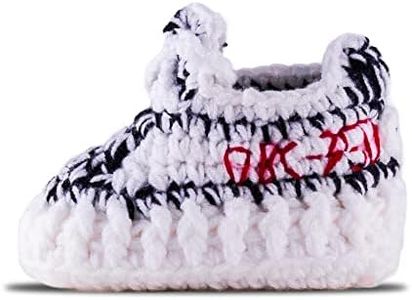 Diaper Book Club Baby Sneakers Crochet Hypebeast Shoes for Toddler Sneakerheads, Soft Booties for Boys & Girls, Designer Kids Fashion, Breathable & Comfortable Children's Kicks, Zebra, 9-12 Months Infant