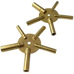 Jewellers Tools 2-10 & 3-11 CLOCK KEY SET : Winged Brass Spider Star Pair - Odd & Even (110)