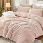 Bedsure Fluffy Queen Comforter Set, 5 Pieces Soft Bed in a Bag, Warm Luxury Fuzzy Bedding Set Pink Bed Set for Winter with 1 Comforter, 2 Pillowcases, 1 Throw Pillow & Throw Pillowcase