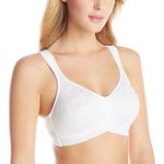 Wonderbra Womens Wireless With Wide Underbust Wonderband Bras, White, 42D US