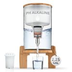 Invigorated Water pH Recharge Alkaline Water Filter Dispenser - Multi-Stage Long Lasting Filter - Removes Chlorine Heavy Metals & Fluoride - Compact Sleek and Modern Countertop - Durable Design
