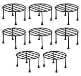 ORCHID ENGINEERS Pack of 8 Plant Stand For Balcony, Flower Pot Stand, Pot Stand For Outdoor Plants, Planter Stand, Stands For Pots For Plants, Plant Stand For Indoor Plants, Pack of 8 Black