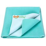 OYO BABY Waterproof Quick Dry Sheet for Baby| Bed Pad | Baby Bed Protector Sheet for Toddler Children (X-Large (200cm x 140cm), Sea Green)