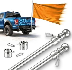 FIASON 5FT One-Piece Flag Pole for Outside House with 3X Thicker Wall