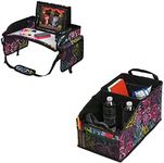 Lusso Gear Kids Travel Tray and Car Seat Organizer for Front or Backseat, Toddler Car Seat, Travel Tray for Kids Car Seat, Passenger Seats, Truck and Van (Floral)