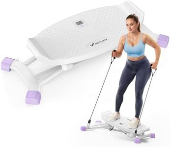 MERACH Balance Board, Wobble Board with Resistance Bands, Portable Twist Balance Trainer Featuring LCD Monitor, 300 lbs Capacity Ski Slide Stepper for Full Body Workout（purple）