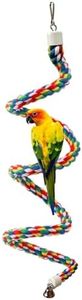 TogyGooty 79'' Bird Perch,Bird Rope Perch & Birds Swing Set,Bird perches for cage,Rope Perch for Conures,Parrots,Cockatiel,Lovebird,Budgerigar,Parakeet perches for cage