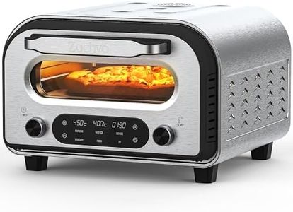 ZACHVO Four à pizza électrique - Jusqu'à 450℃, 5 pizzas préprogrammées, minuterie de 1 à 60 minutes, écran tactile, pour pizza de 32 cm, avec pierre à pizza, pelle à pizza, livre de recettes