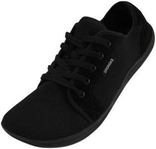 SRONGKE Men's Wide Minimalist Barefoot Shoes | Zero Drop Sole | Wide Toe-Box, All Black, 12.5 Wide Women/11.5 Wide Men