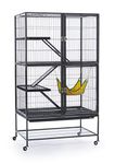 Prevue Pet Products 485 Feisty Ferret Home with Stand, Black Hammertone