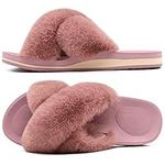 COFACE Womens Fuzzy Slides Fluffy F