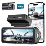 FOCUWAY Dash Cam Front and Rear, Touch Screen, 4K 30fps/2K 60fps+1080p 30fps Dash Camera for Car, Voice Control, Built-in GPS WiFi, HDR Night Vision, Free 64GB Card, 160° Wide Angle, 24H Parking Mode