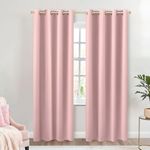 KOUFALL Blush Pink Curtains for Bedroom,Blackout Dusty Pink Pretty Curtains for Colleage Dorm Room Essentials Girls