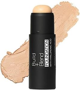 Palladio BUILD & BLEND Foundation Stick, Medium Coverage Buildable Contour Stick for Face, Ultra Blendable Creamy Formula for a Natural Shine Free Finish, 0.25 Ounce (Natural Ivory)