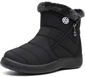 Gaatpot Women Winter Warm Snow Boots Ladies Slip On Water-resistant Outdoor Fur Lined Ankle Booties Shoes Black Size 5 UK /240(38) CN