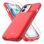 BOPPS for iPhone 16 Battery Case,【2024 Exclusive Edition】 15W Fast 8500mAh Charging Portable Rechargeable Charger Case Cover for iPhone 16 Charging Case-6.1inch,Red