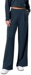 ODODOS Modal Soft Wide Leg Pants for Women High Waist Casual Relaxed Pants with Pockets, 29" Inseam, Navy, Medium