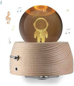 Famkeler 3D Crystal Ball Music Box k9 Crystal Globe Astronaut Music Box Rotating Base with LED Projector Light Christmas Valentine's Day Birthday and Gift for Family and Friends (Astronaut)