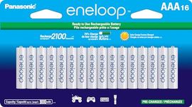 Panasonic BK-4MCCA16FA eneloop AAA 2100 Cycle Ni-MH Pre-Charged Rechargeable Batteries, 16 Pack - BK-4MCCA16BA