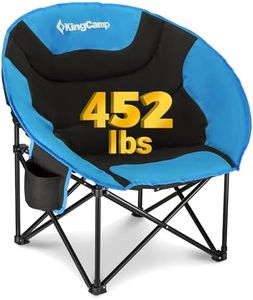 KingCamp Moonchair Camping Chair Foldable Up to 150 kg with Cup Holder, Extra Large, Foldable, Round, Adult, Extra Large, Sports, Festival, Lawn, Balcony