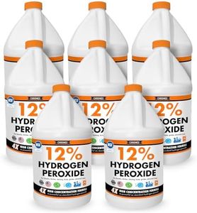 Chromex Hydrogen Peroxide 12 Percent Food Grade, 4X Power Concentrated Solution, Versatile Uses Include Topical Care, Home, Kitchen, Bath Cleaner, Laundry, Whitening, 8 Gallons, NSF Certified