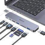 USB C Adapter for MacBook, USB C Hub, 8 IN 2 MacBook Adapter Multiport Accessories with 4K HDMI, Thunderbolt 3, USB C&A Data Ports, SD/TF, USB C Hub Mac Adapter for MacBook Pro Air M3 M2 M1 2024-2018