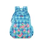 Genie Primrose Backpack for Women - 3 compartments, Stylish and Trendy College Backpacks for Girls, Water Resistant and Lightweight Bags , Easy to Carry Backpacks for Women. Latest collection (Blue)