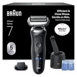 Braun Series 7 Electric Shaver for Men, 72-N7200CCE, Black - Wet & Dry Foil Shaver with Beard Trimmer, Clean & Charge SmartCare Center, Rechargeable Battery, Engineered in Germany