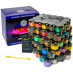 BALTIC DAY - Mica Powder, 100 x 5g Jars of Mica Powder for Epoxy Resin Set - Epoxy Resin Color Pigment Powder - Pigments for Soap Making, Candle, Slime, Lip Gloss, Nails - Resin Mica Powder